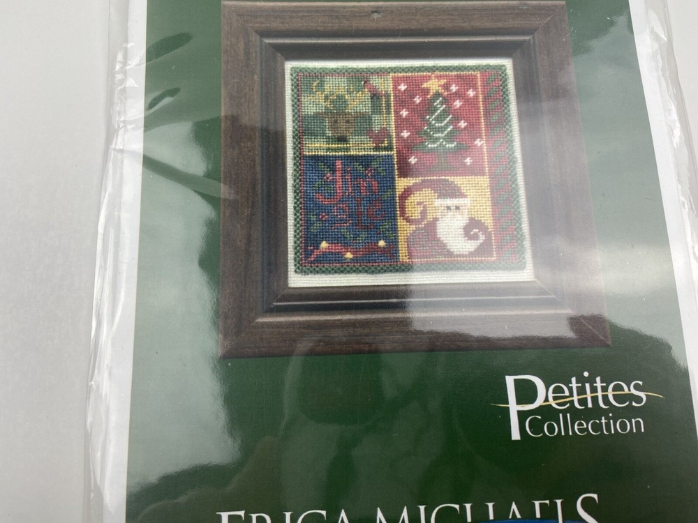 Erica Michaels Jingle Squared Needlepoint Pattern Stitched On Silk Gauze