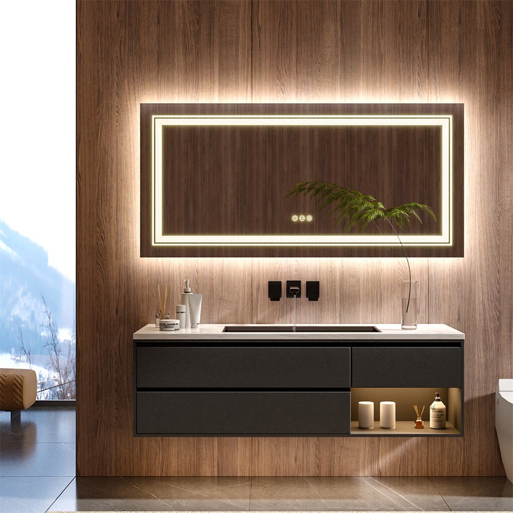 42''x20'' LED Wall Mirrors Sleek Backlit Bathroom Mirror Vertical & Horizontal
