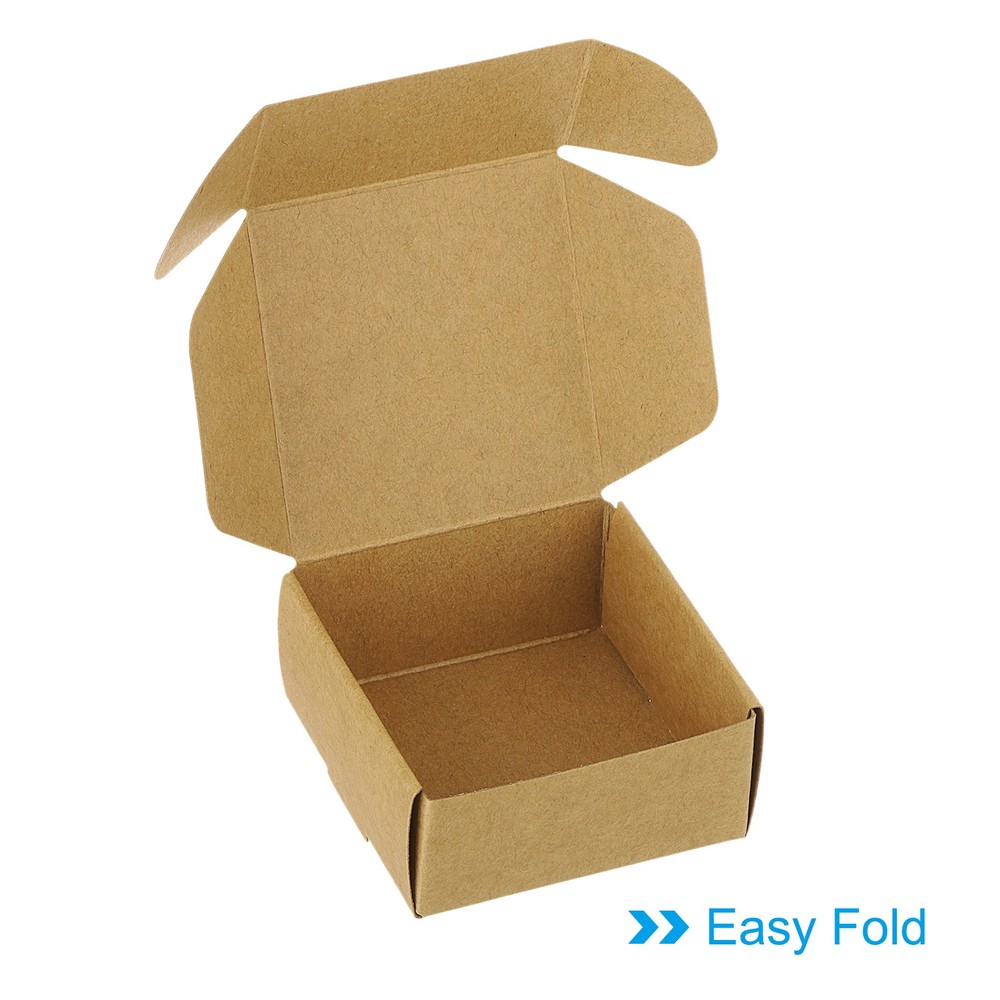 40 Pack 2.5x2.5x1.2" Paper Soap Box Soap Boxes Square Brown