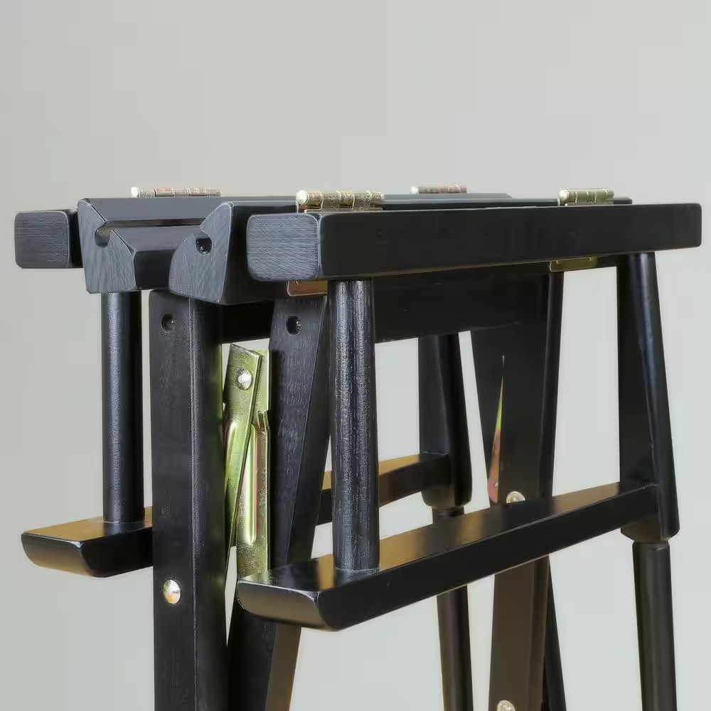 18 In. Director'S Chair Black Solid Wood Frame