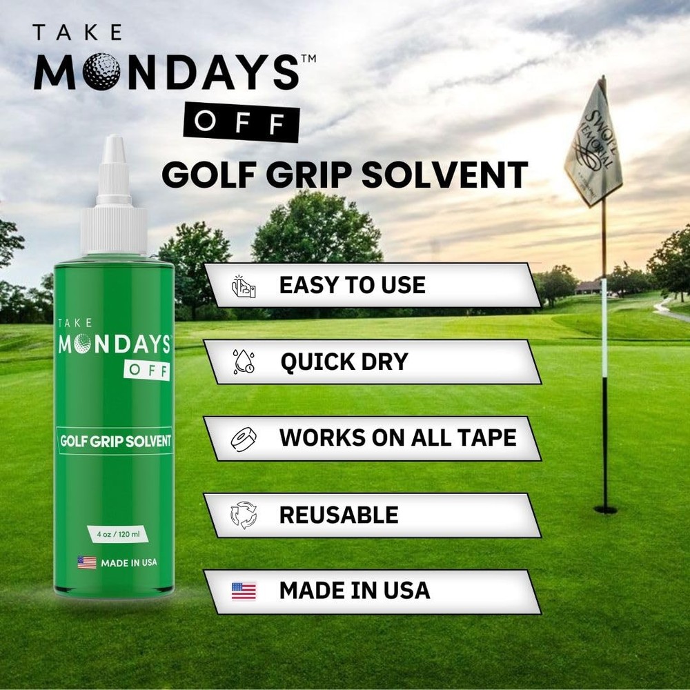 Take Mondays Off Golf Grip Solvent (4 oz) - Professional Green
