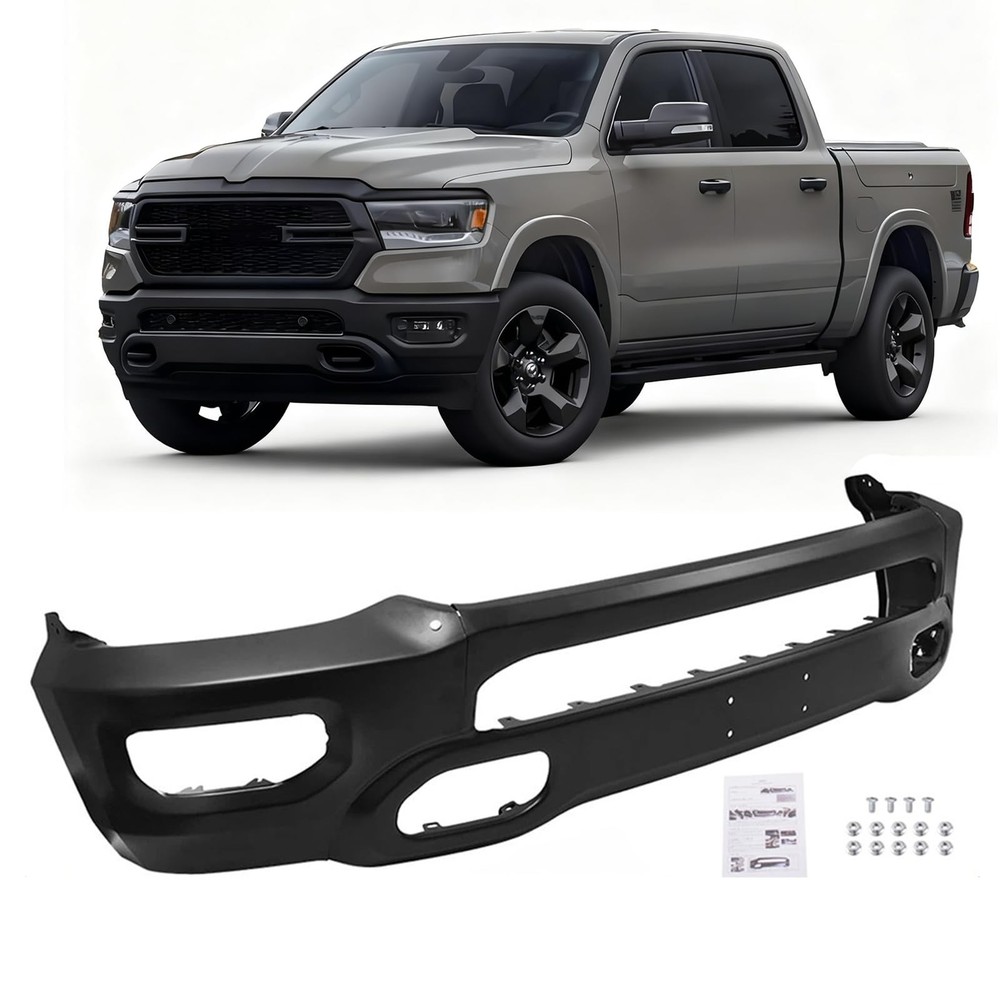前保险杠脸条 2019 - 2024 RAM 1500 雾灯钩无传感器黑色