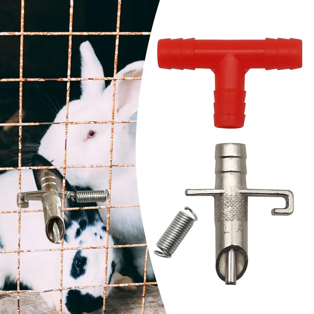Automatic Rabbit Waterer Drinker Feeder 30sets for Poultry Rats Guinea Red