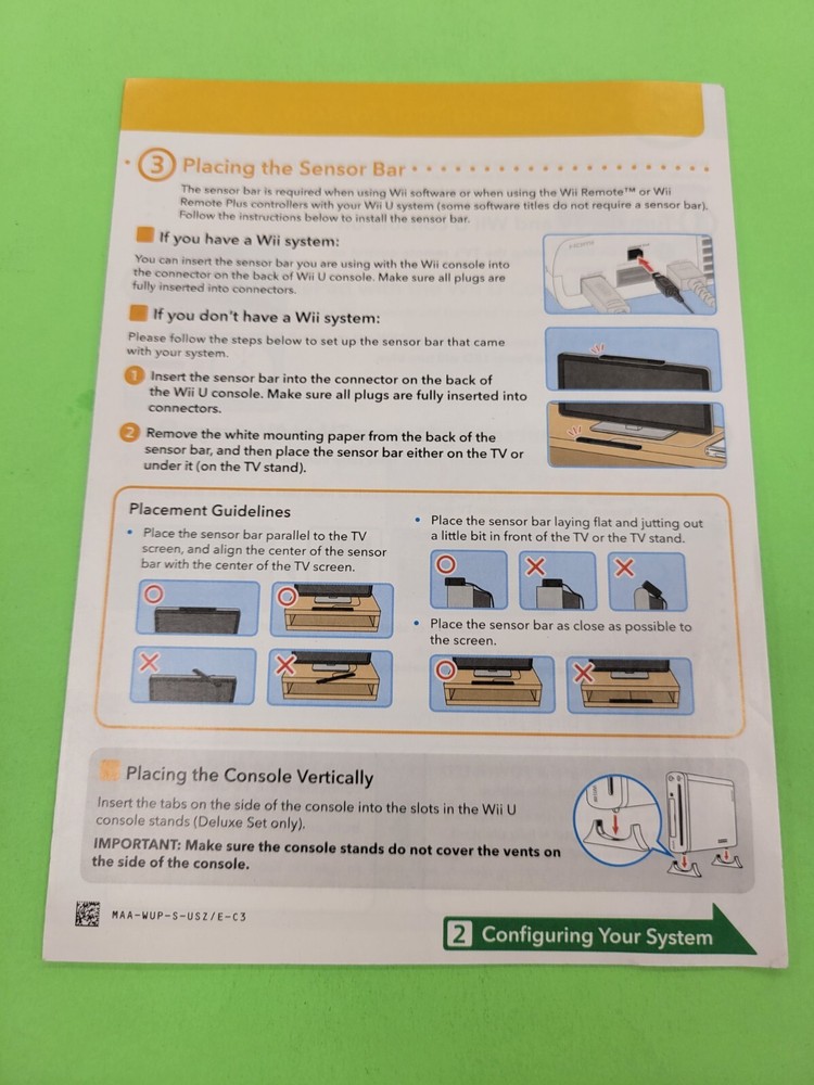 Wii U Quick Start Guide Insert