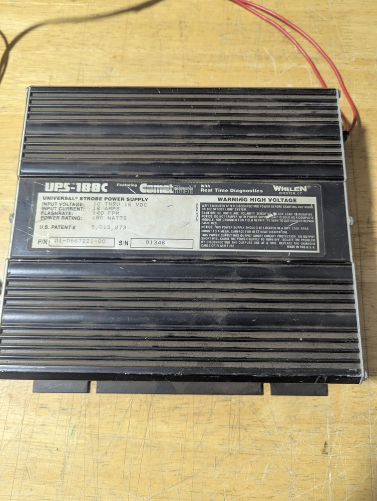 UNTESTED Whelen UPS-188C Universal Strobe Light Power Supply With CometFlash