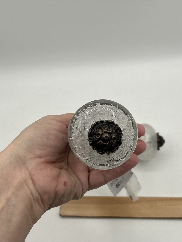 TWO Bubble Glass Knob Pull Decorative Door Knobs Hardware by Hobby Lobby