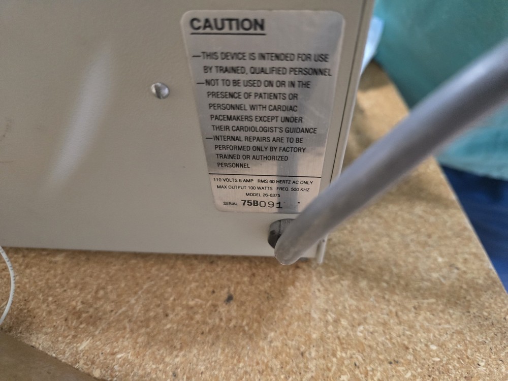 Wallach LEAP 100 electrosurgical system pictured working w footswitch