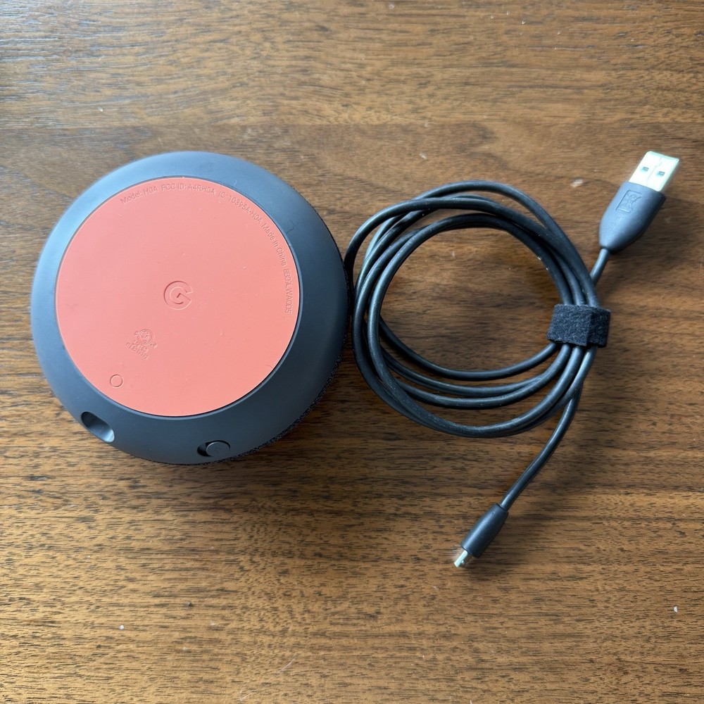 Google Home Model HOA Mini Smart Assistant Bluetooth Speaker Charcoal / Orange