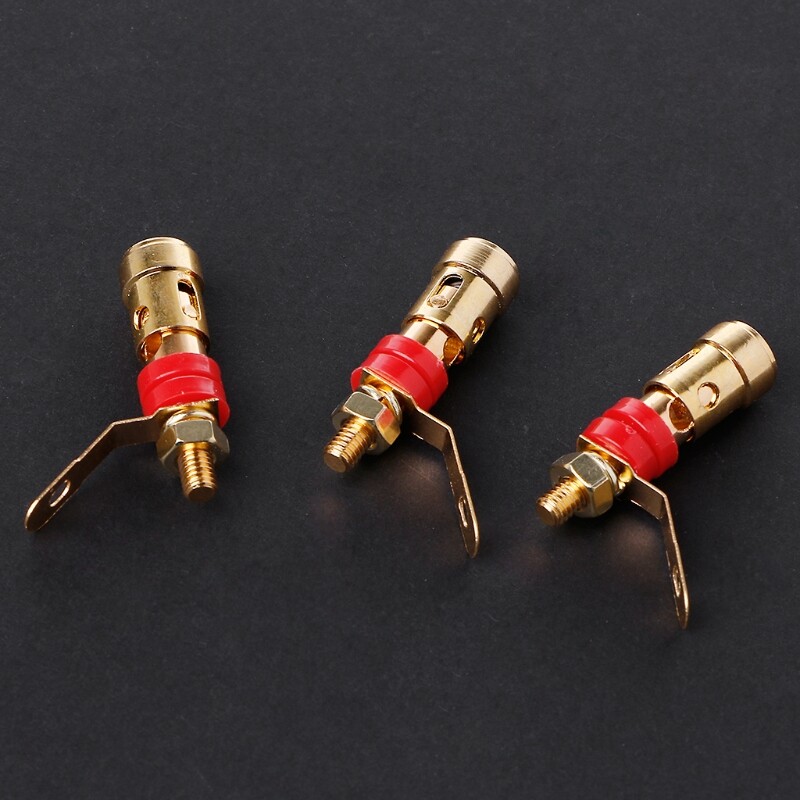 10PCS Brass Speaker Binding Post Spring Loaded Press Subwoofer Basket Terminal