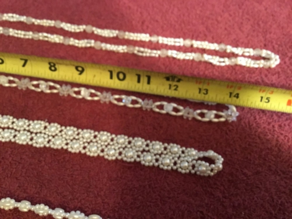 Homemade White Bead Necklaces