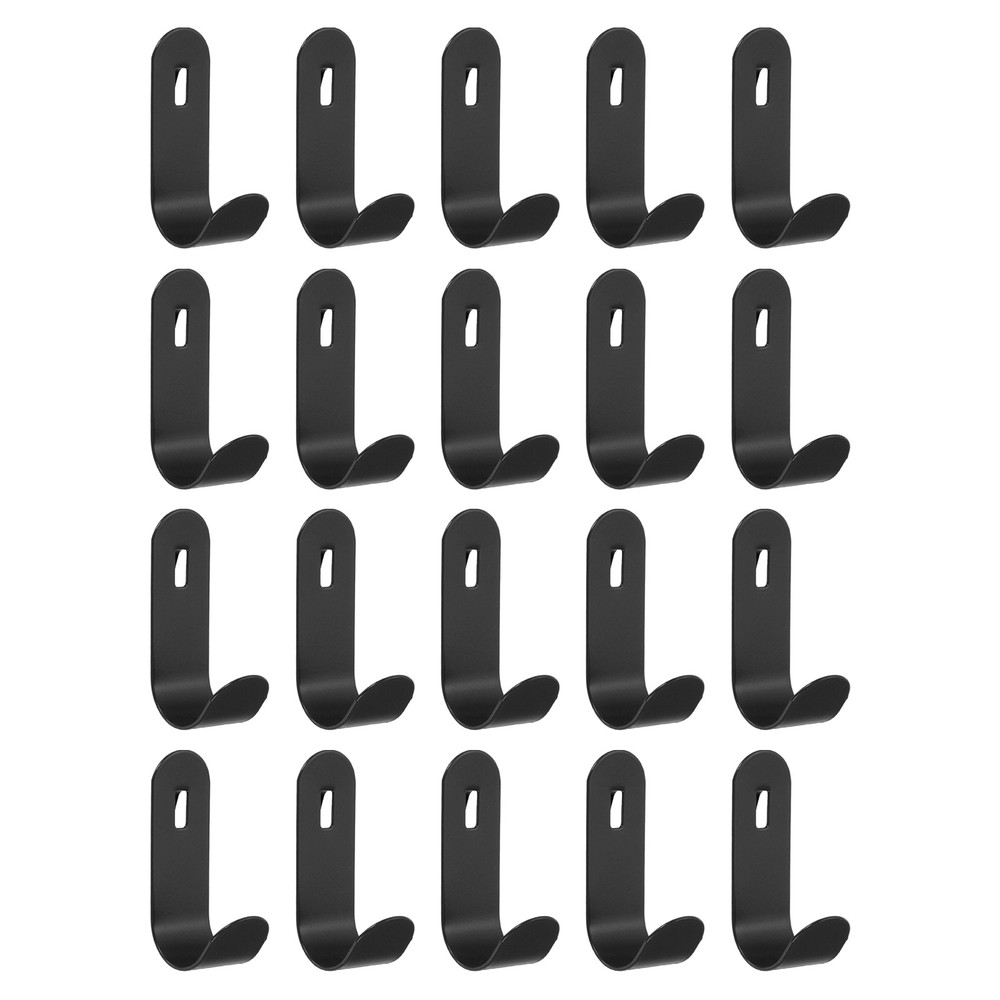 20Pcs PegBoard Hooks, 2" U Shape Study Peg Hooks for Wall Organizer, Black