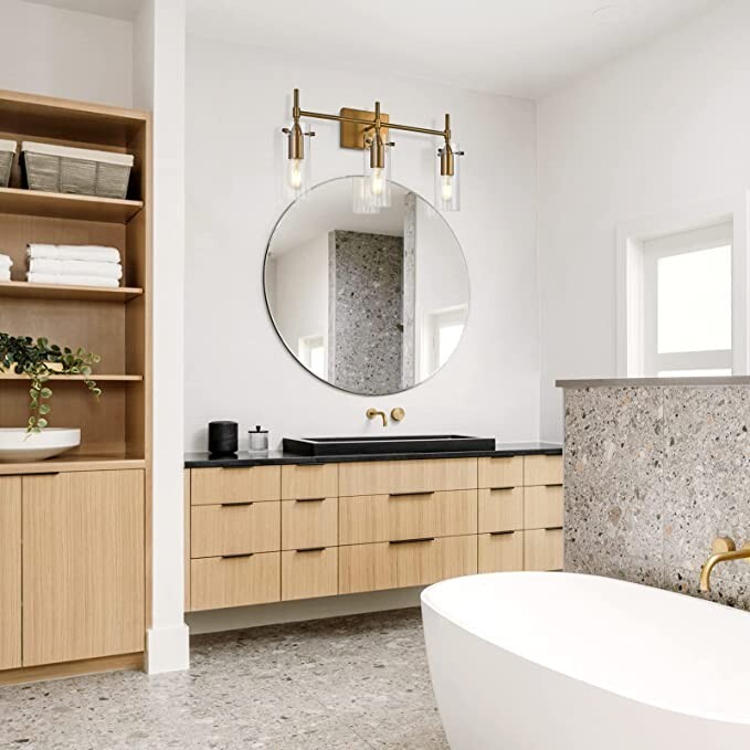 Merbotin 3-Light Dark Brass Vanity Lights