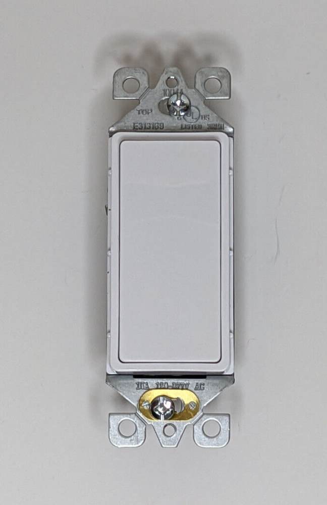 20X Elegrp 1004A 15 Amp Single Pole White Decorator Rocker Light Switch