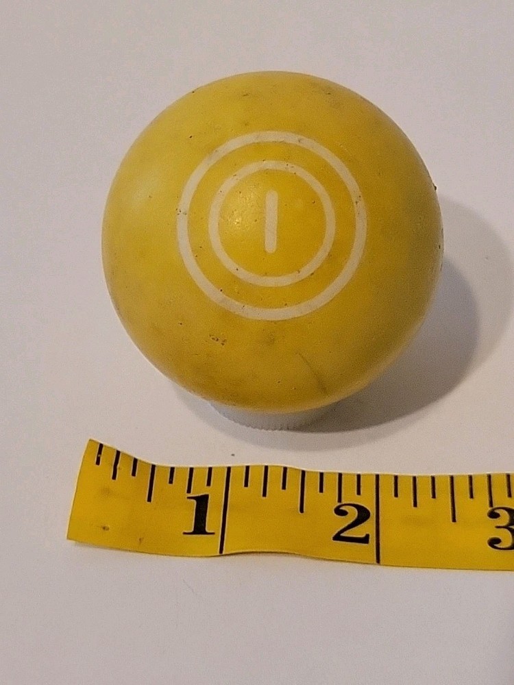 Vintage No.1 Solid Yellow Pool Ball Billiard 2" Replacement (E)