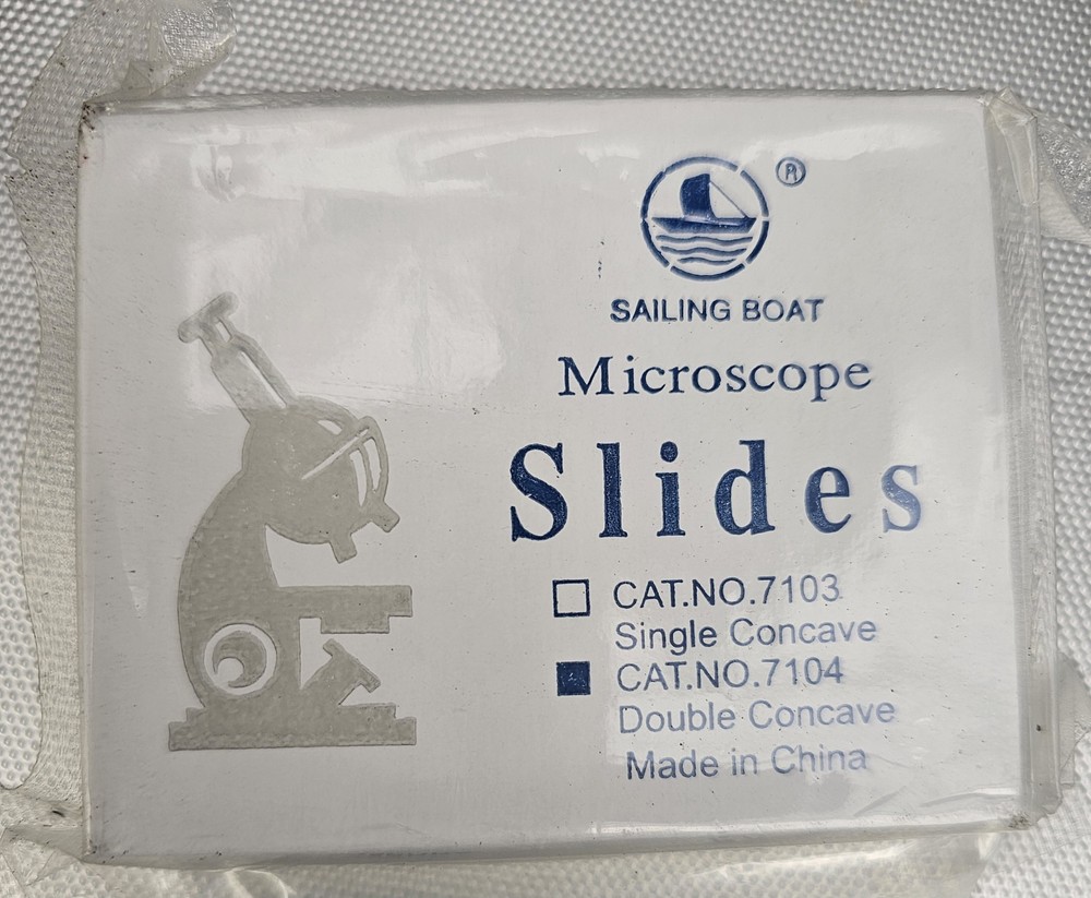 Sailing Boat Microscope Slides DOUBLE CONCAVE 50pcs 7104