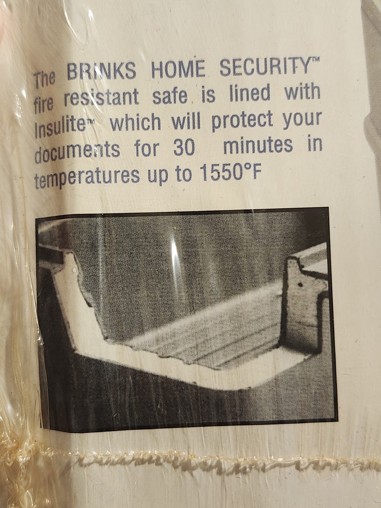 Brinks Home Security Locked Box Fire Safe Rated 1/2 Hour