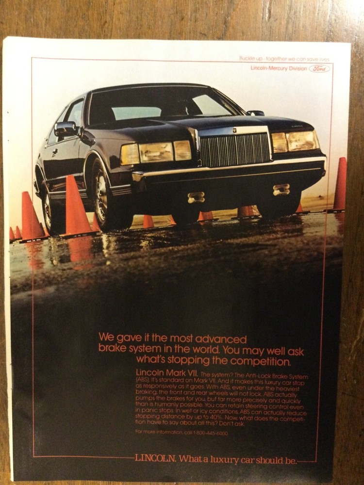 Misc 5109 Advertisement 1986 Lincoln Mark VII February 1986