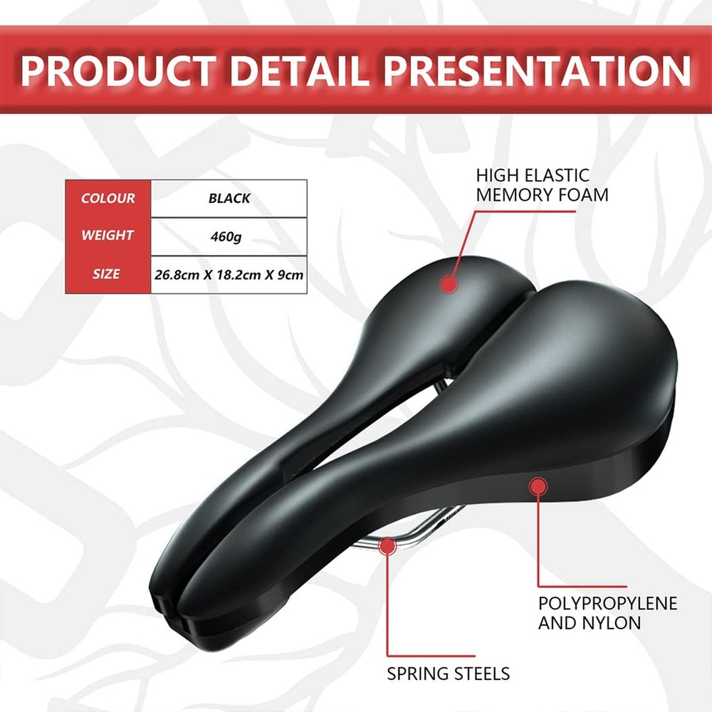 Width Adjustable Bike Seat - Comfortable Prostate Friendly Bicycle Saddle Sui...
