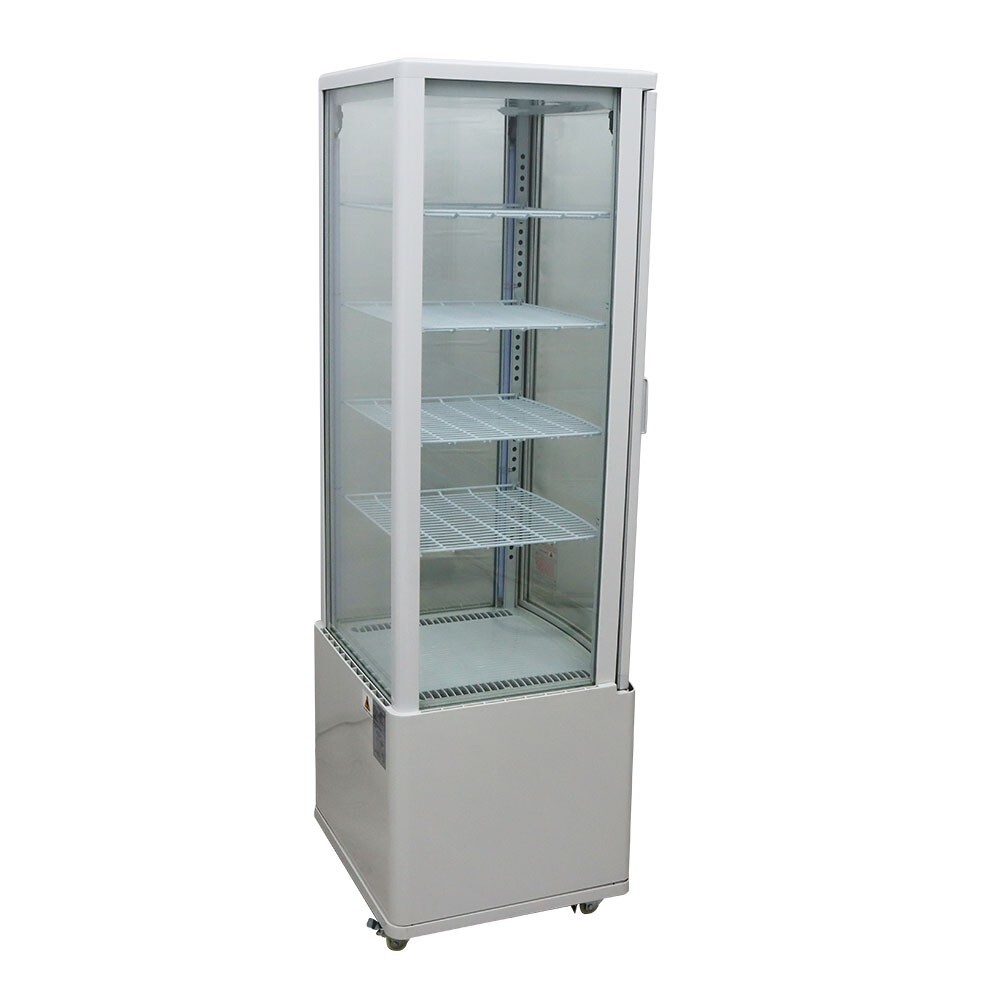 110V 5 Layers Refrigerated Cake Display Vertical LED Lighting Lockable Wheels