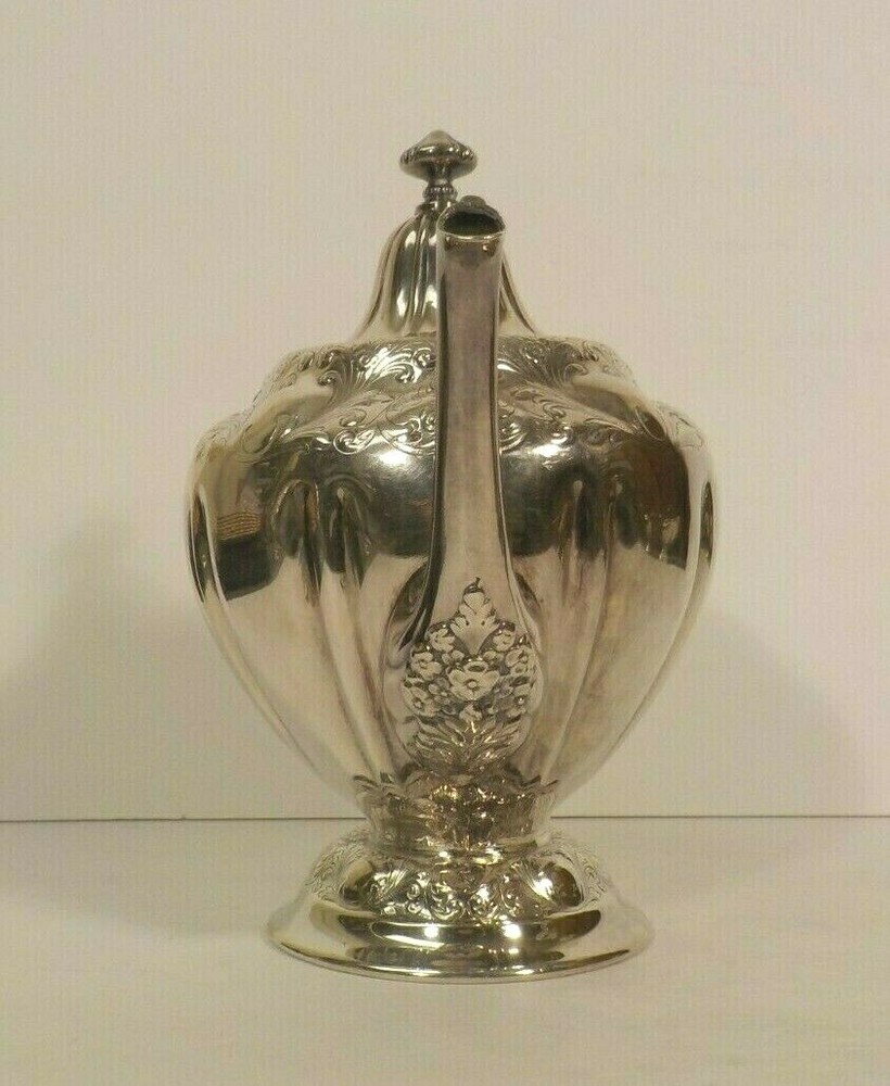 19th C. 4-Pc. Forbes Silver Plate Embossed Tea/Coffee Service