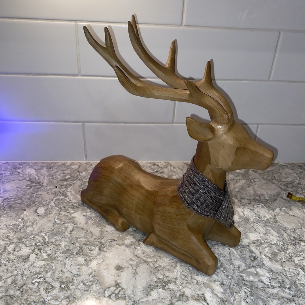 Highland Holiday Collection Deer Sitting Figurine Solid Wood
