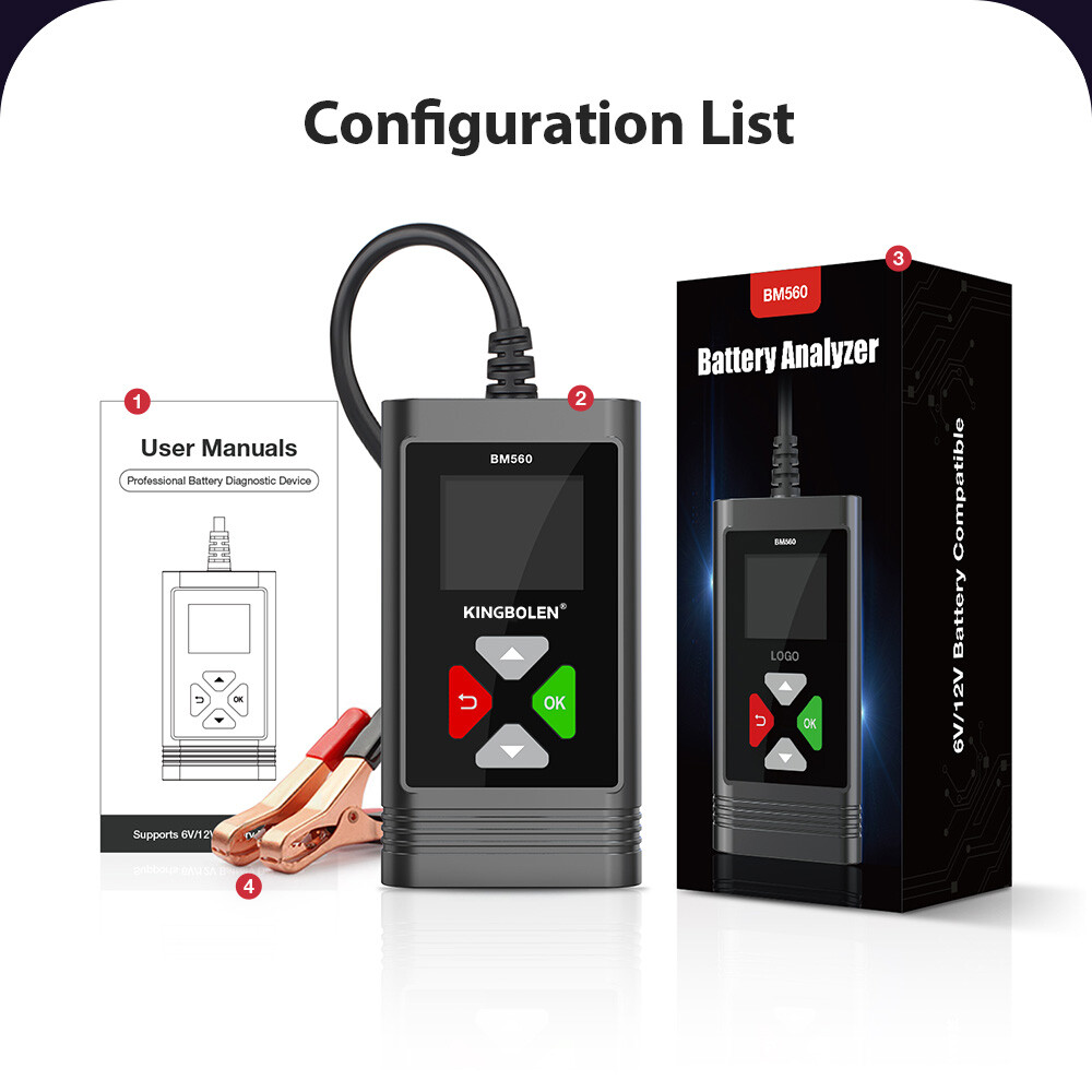 Car Battery Tester 12V Battery Load Tester Cranking Charging Analyzer 2000CCA