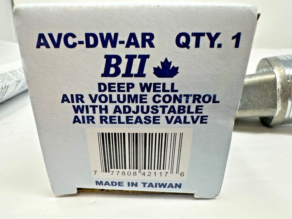 Boshart Air Volume Control For Deep Wells, Air Release Valve Float AVC-DW-AR