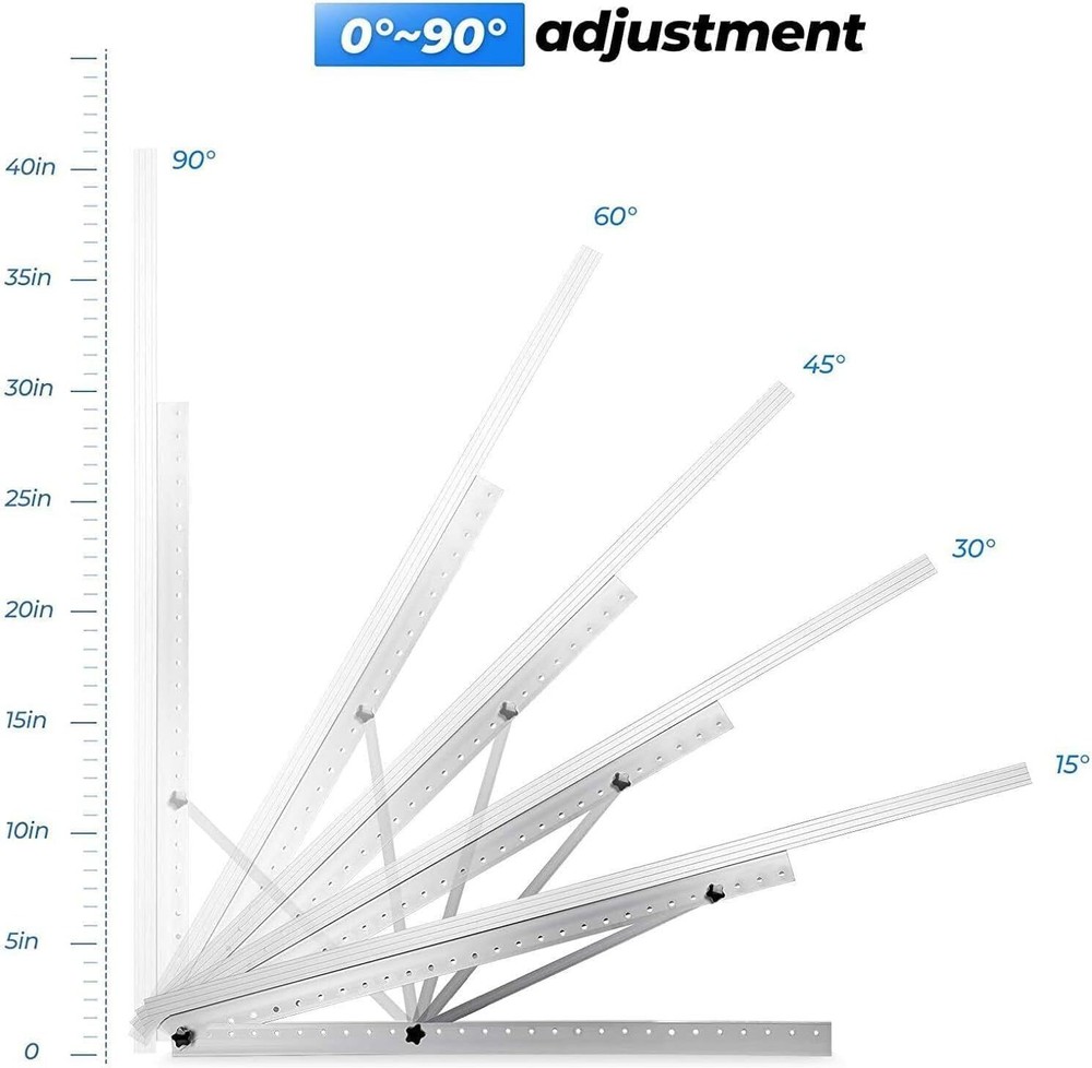 4PCS Solar Panel RV Tilt Mount Brackets Rooftop Flat Surface Adjustable Frame US