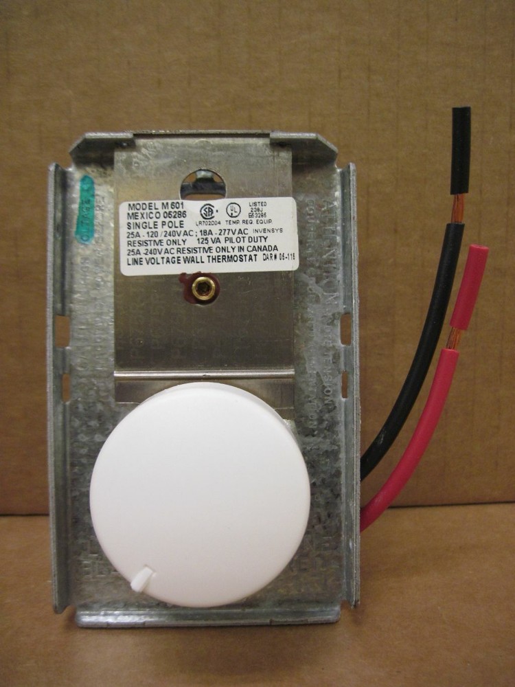 King K601w Line Voltage Thermostat Single Pole