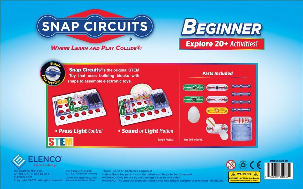 Beginner, Electronics Exploration Kit, Stem Kit for Ages 5-9 (SCB-20)