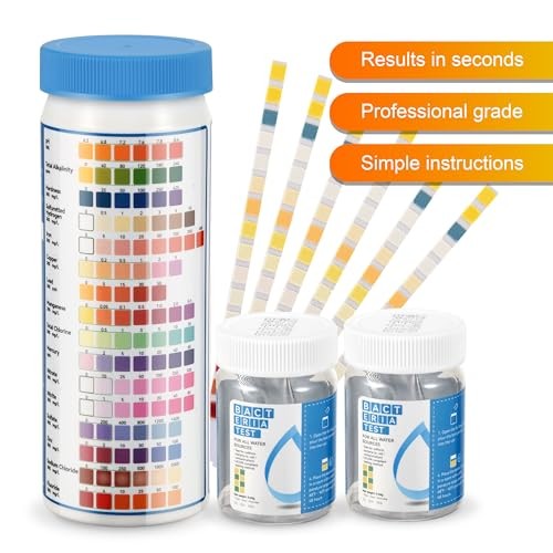 Drinking Water Test Strips 17-in-1 Strips + 2 Bacteria Tester Kits, Lab 100