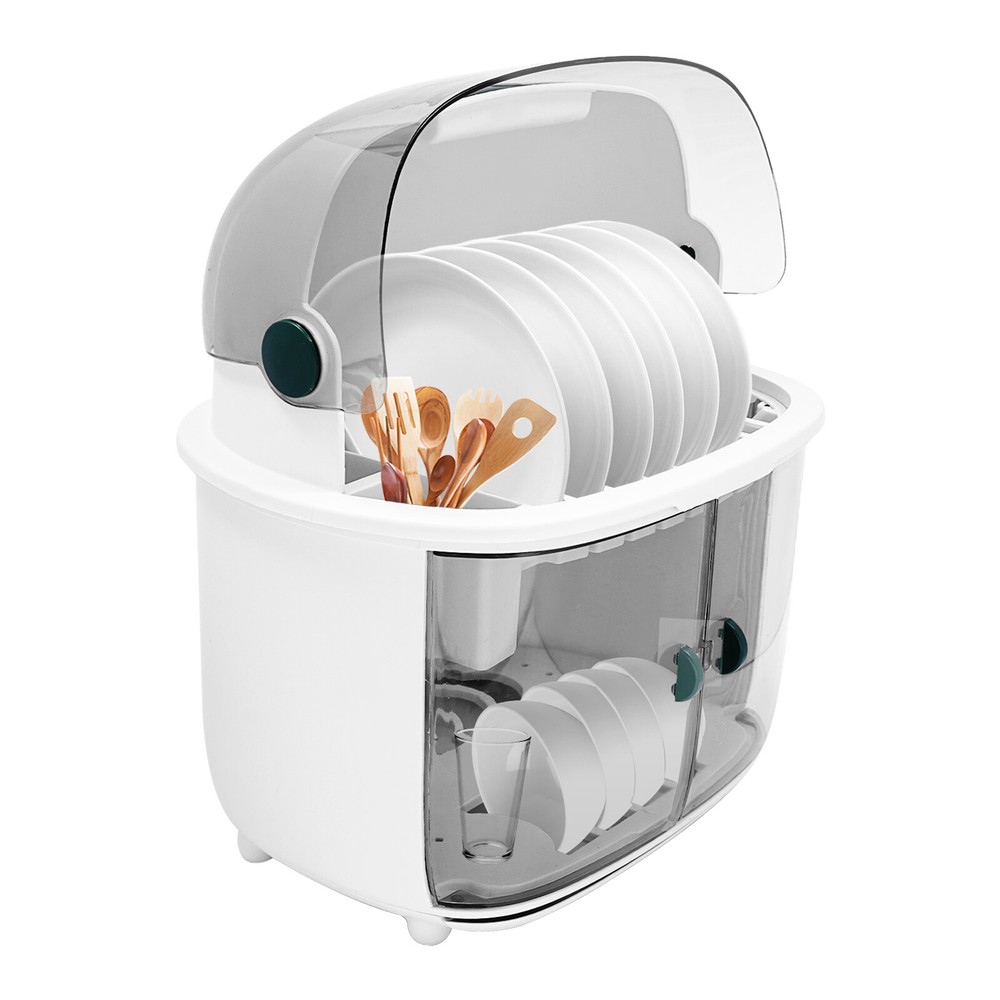 2 Tier Plastic Drying Rack for Kitchen, Dish Drying Rack 2-tier Dish Drying Rack