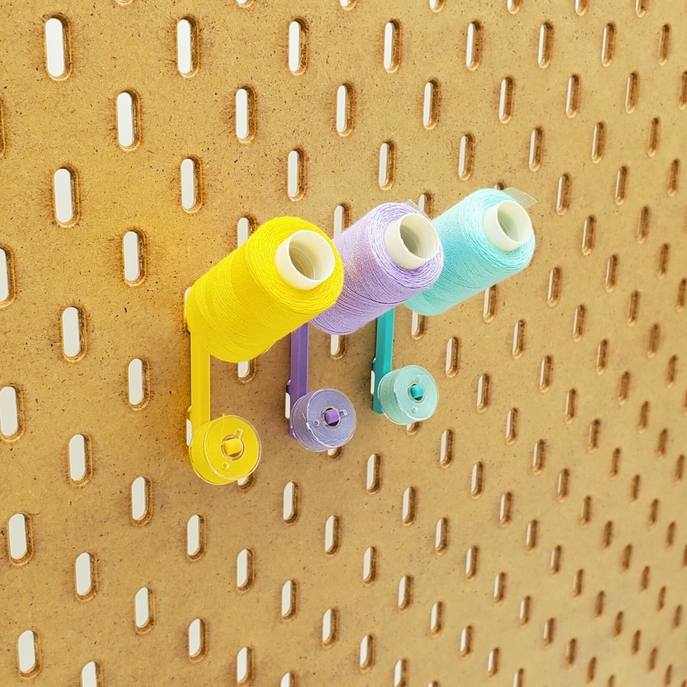 Just Hanging, Flat Thread-Bobbin Holder, IKEA SKADIS Pegboard Accessory