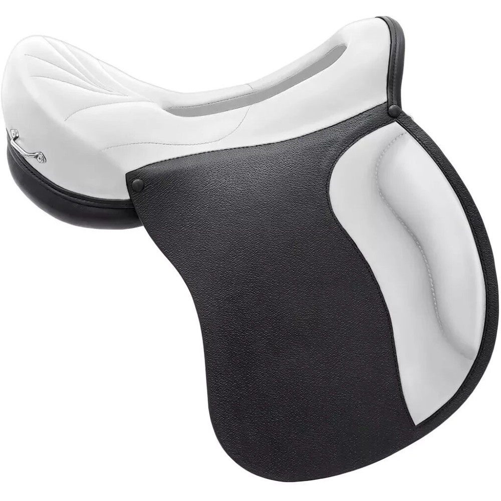 Endurance Leather Horse Saddle – Lightweight Black & White Design