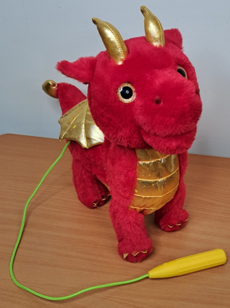 Makers Mark 18" Walking plush Dragon with RC Leash Red Tested Works