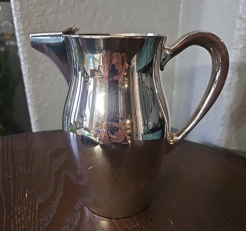 Vintage EPCA Silver Plate Poole 54 Water Pitcher Ice Guard