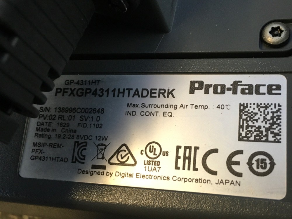 Pro-face PFXGP4311HTADERK Handheld Touch Screen HMI (KB)