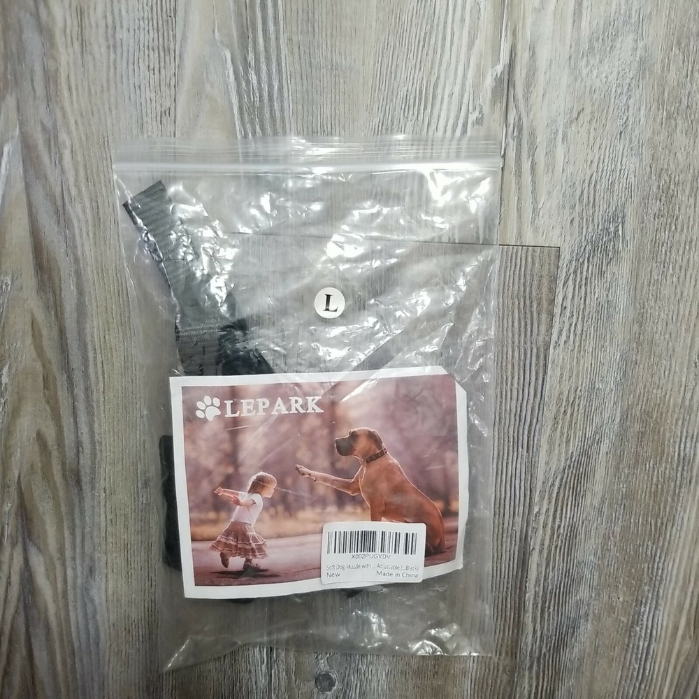 LEPARK Soft Dog Muzzle Adjustable Black L