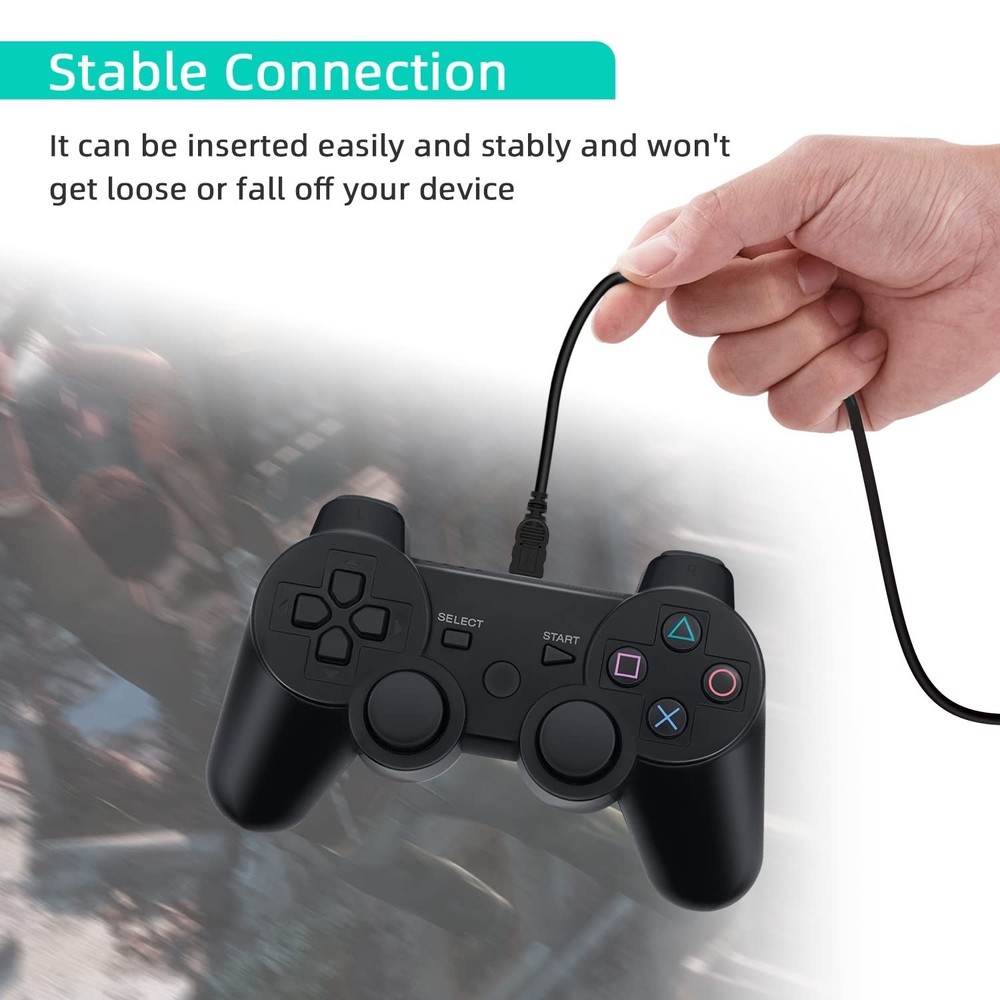 Reliable Mini USB Charger for PS3 Controllers - 2 Pack, High-Speed Data Sync
