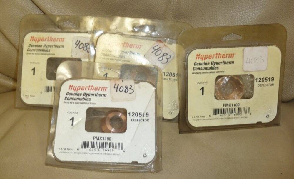 (4) Hypertherm 120519 Shield Deflector 80A for Powermax 1100 Plasma Cutter