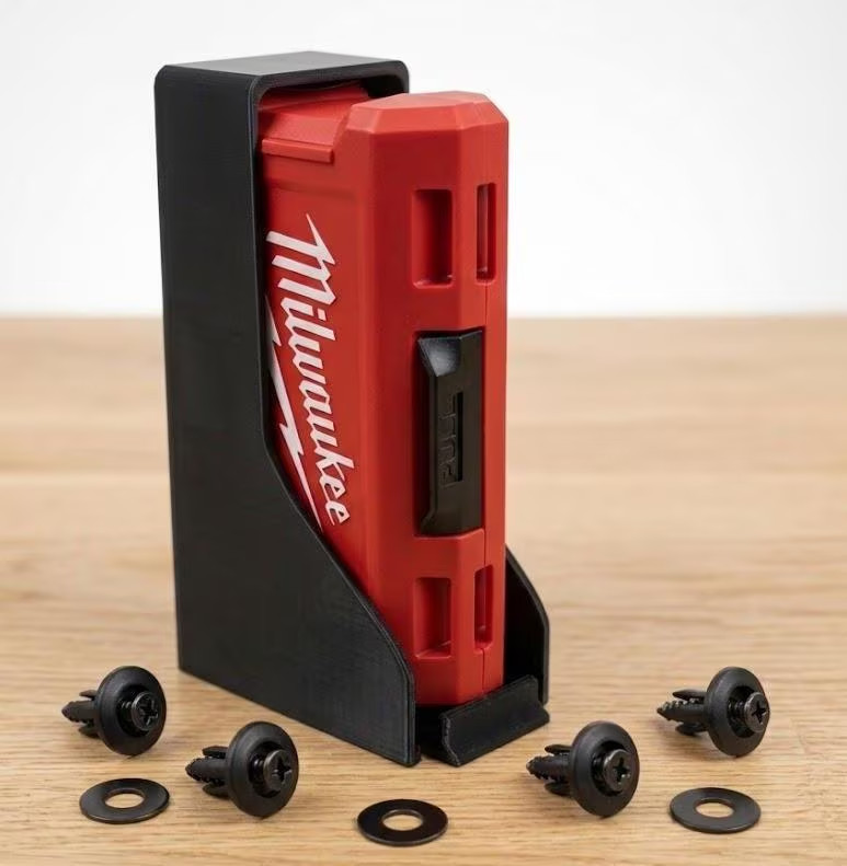 Milwaukee Bit Case Holder Secure Snap-In Storage Organizer Tool Rack 3D printed