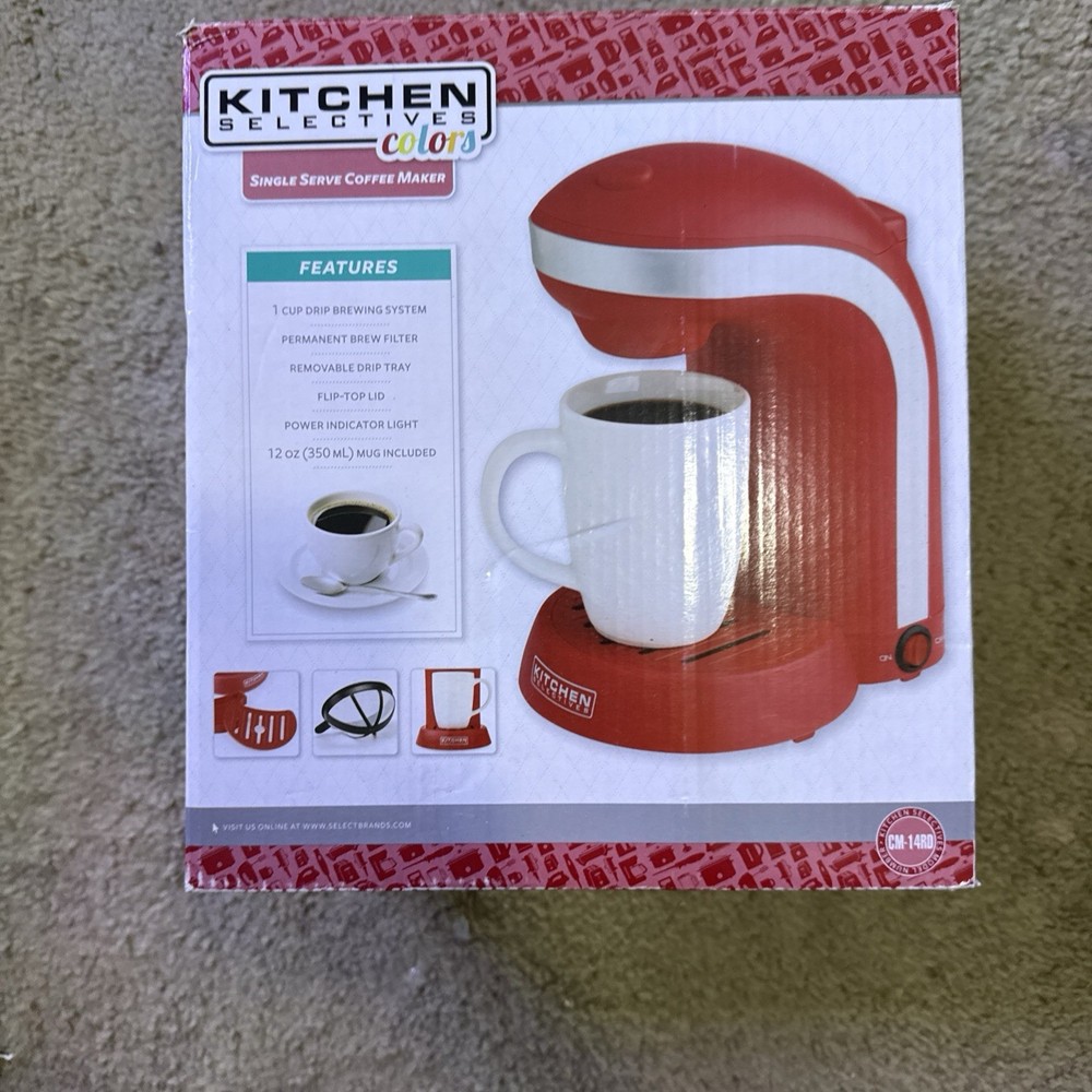 Kitchen Selectives (CM-14RD) Single Drip Coffee Lightly Used Red