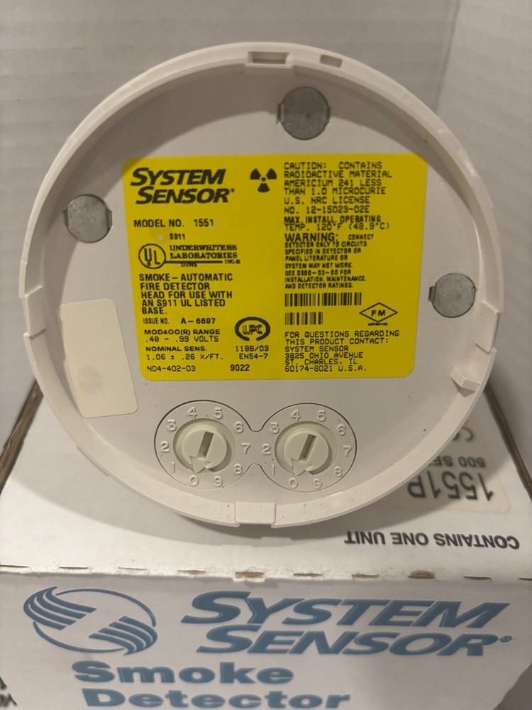 SYSTEM SENSOR 1551B DETECTOR HEAD - Intelligent Ionization Sensor/Smoke Detector