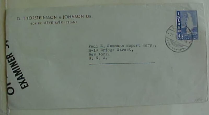 ICELAND CENSOR COVER 1942 TO USA  45A