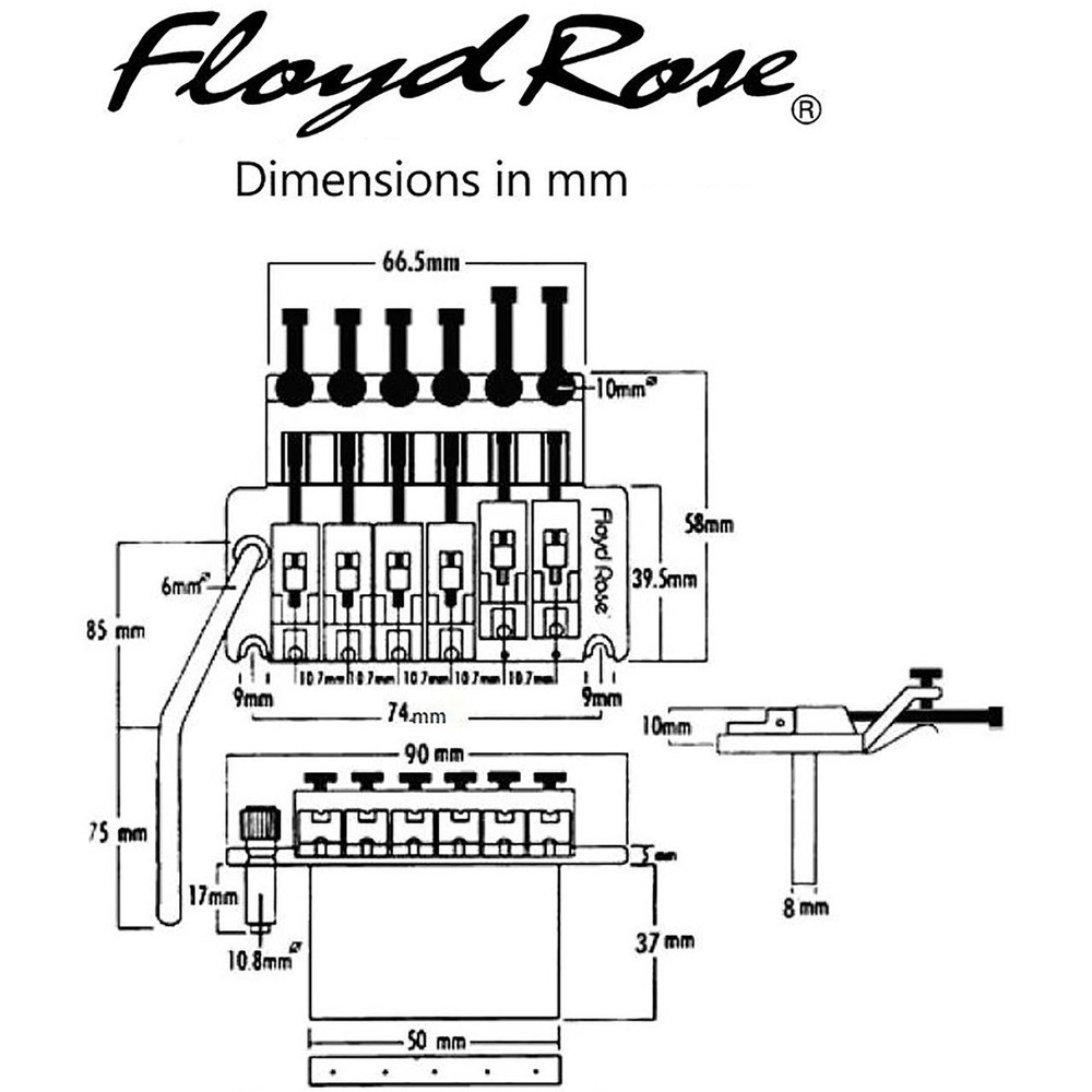 Floyd Rose FRT200 Original Series Tremolo System, Black