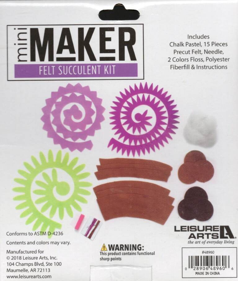 NIP!!! MINI MAKER FELT SUCCULENT KIT MAKES 3 CUTE!!!