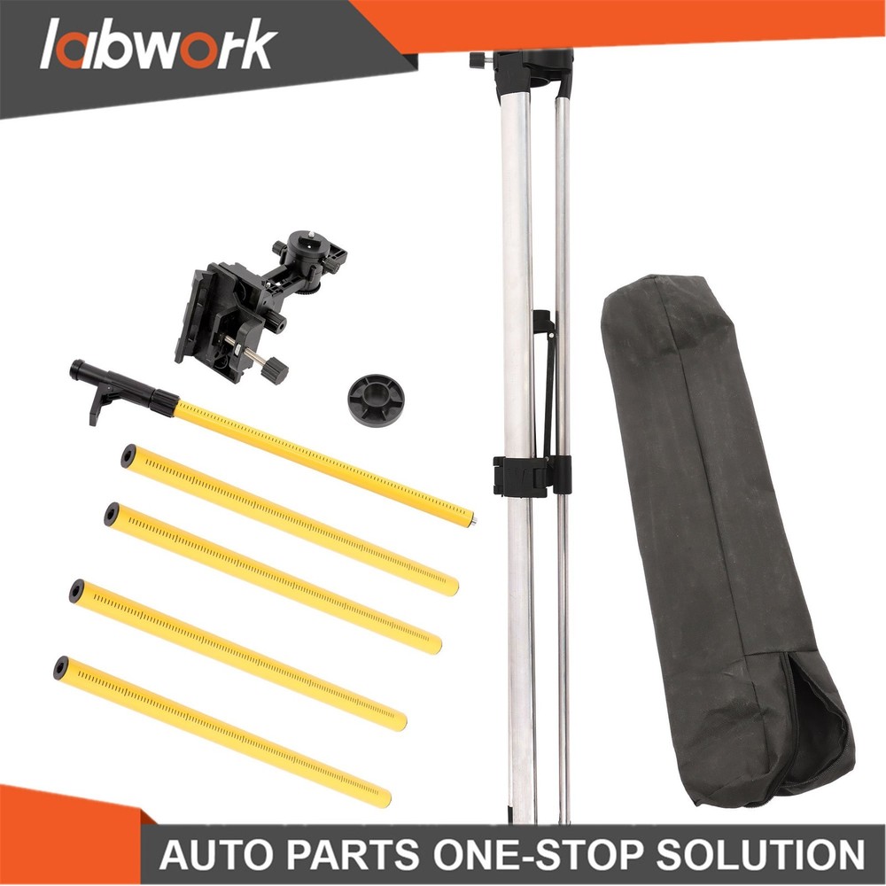 Labwork 12 Ft Laser Level Pole with Tripod Adjustable Telescoping Laser Pole