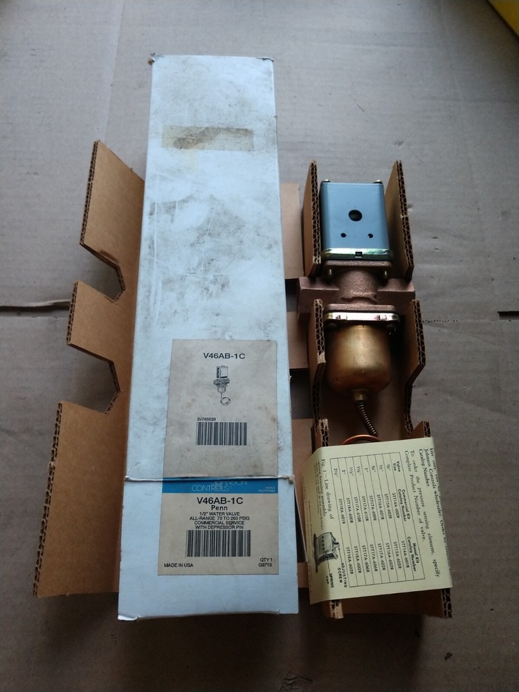 Penn V46AB-1C 1/2" Pressure Actuated 1/2" water valve 70 to 250 psig BRAND NEW