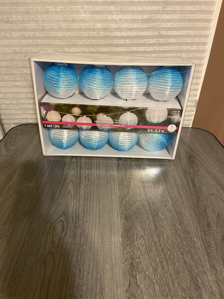 Patio String Lights with paper lanterns 8ft