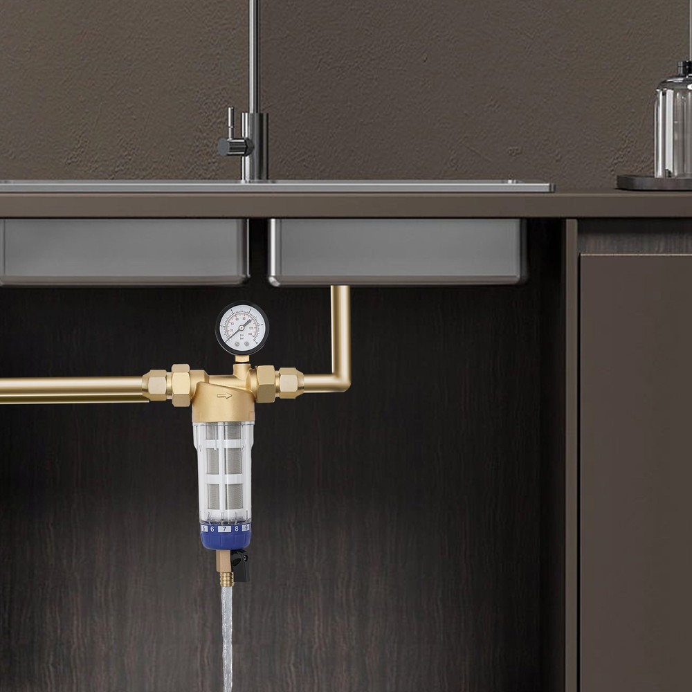 Purewater Whole House Water Pre-Filter System Reusable Spin Down Sediment Filter